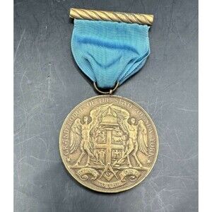 Masonic 1901 Grand Lodge State of New York Half Century Devotion Award Medal